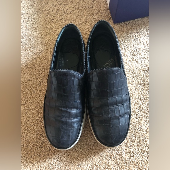 Stuart Weitzman Nuggets Nero Soft Croco Size 6.5 - Picture 1 of 7